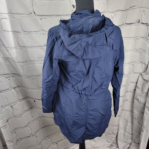 Eddie Bauer Womens S Blue Adventurer Hiking Rain Jacket Long Coat Casual - Picture 9 of 11